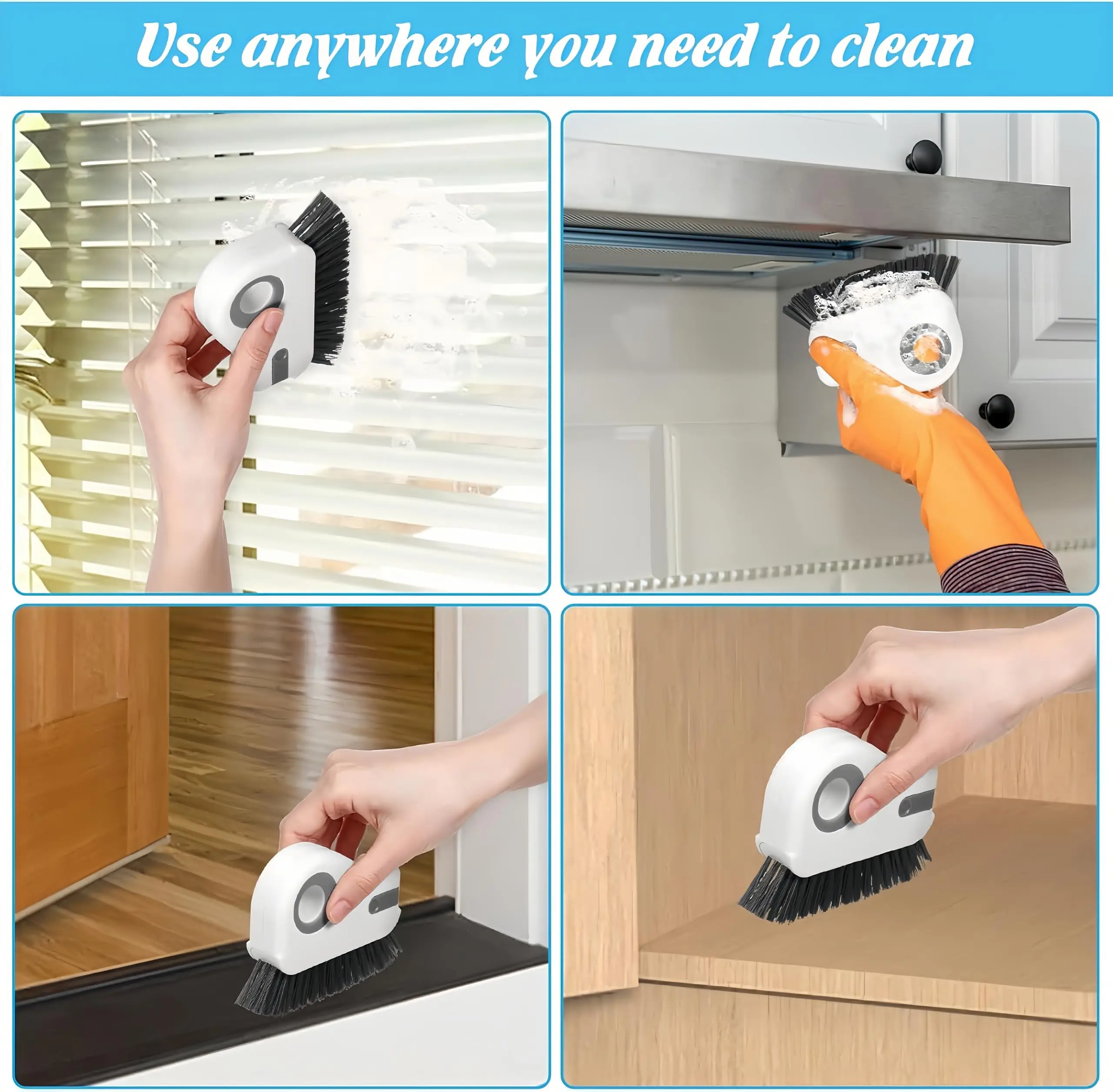 2 in 1 Groove Cleaning Brush Window Track Cleaning Tools,Crevice Gap Brush Hard Bristle Window Track Cleaner with Hidden Scraper thumbnail 5