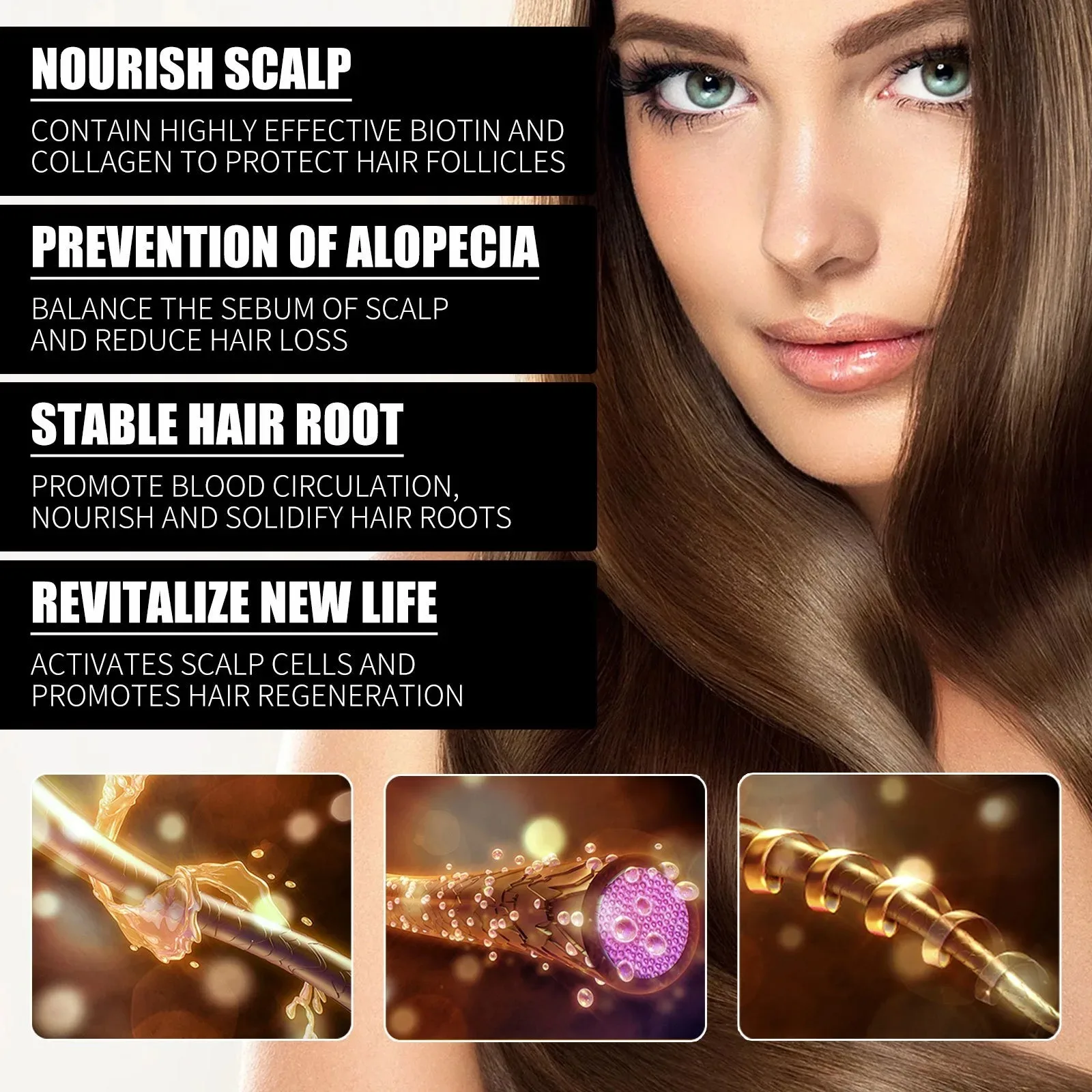 Collagen B7 Vitamin Hair Growth Essential Oil Prevent Hair Loss And Nourish With Essential Oil Scalp Treatment Set For Men Women thumbnail 5