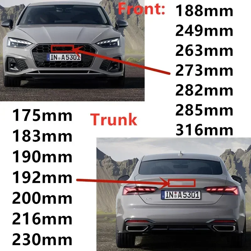 For Audi A3 A4 A5 A6 A7 Q2 Q3 Q5 Q8 TT ABS Black Hood Front Bonnet Grill Rear Trunk Emblem Logo Badge Sticker Decal  4 Ring Logo thumbnail 4