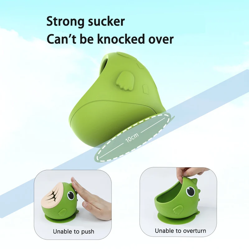 Dinosaur Silicone Bowl Food Grade Cartoon Baby Suction Cup Complementary Food Bowl Steaming And Anti Drop Snack Bowl Tableware thumbnail 3