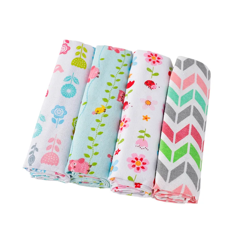 New Colors Cotton Baby Blanket Newborn 76x76cm Baby Bedsheet Supersoft Flannel Diapers New Born Blanket Swaddle 4pcs/pack thumbnail 4