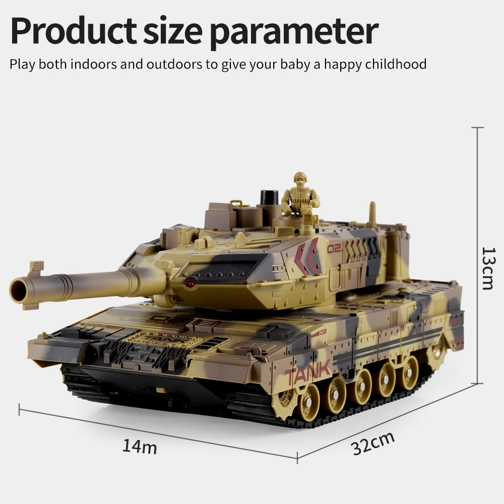2.4G Remote Control Tracked Simulation Tank Water Spray Remote Control Vehicle War Armored Vehicle Model Children Toy Gift thumbnail 6