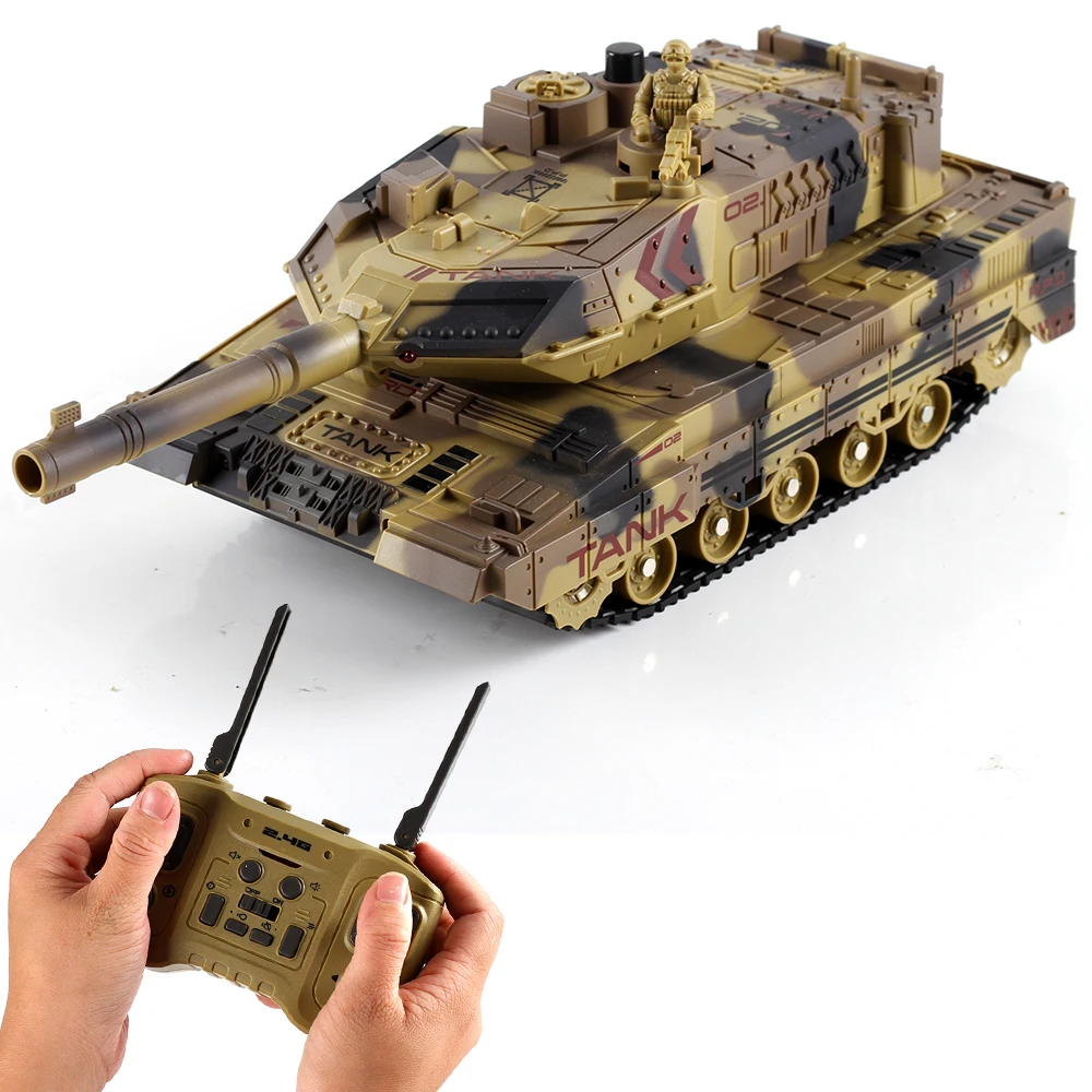 2.4G Remote Control Tracked Simulation Tank Water Spray Remote Control Vehicle War Armored Vehicle Model Children Toy Gift thumbnail 2