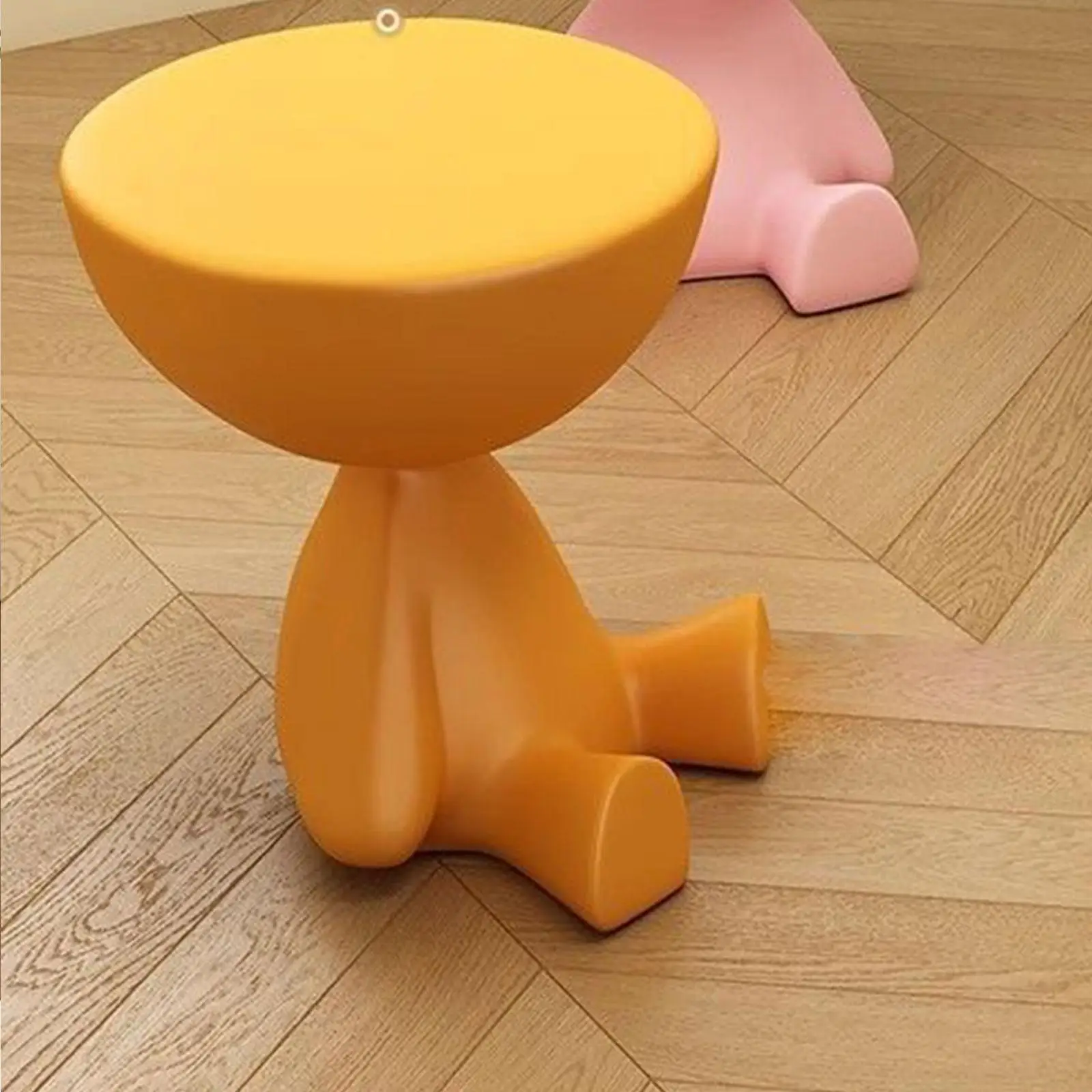Creative Flat Coffee Table Cream Style Home Living Room Sofa Side Table Bedside Small Table Movable Small Round Table Corner thumbnail 3