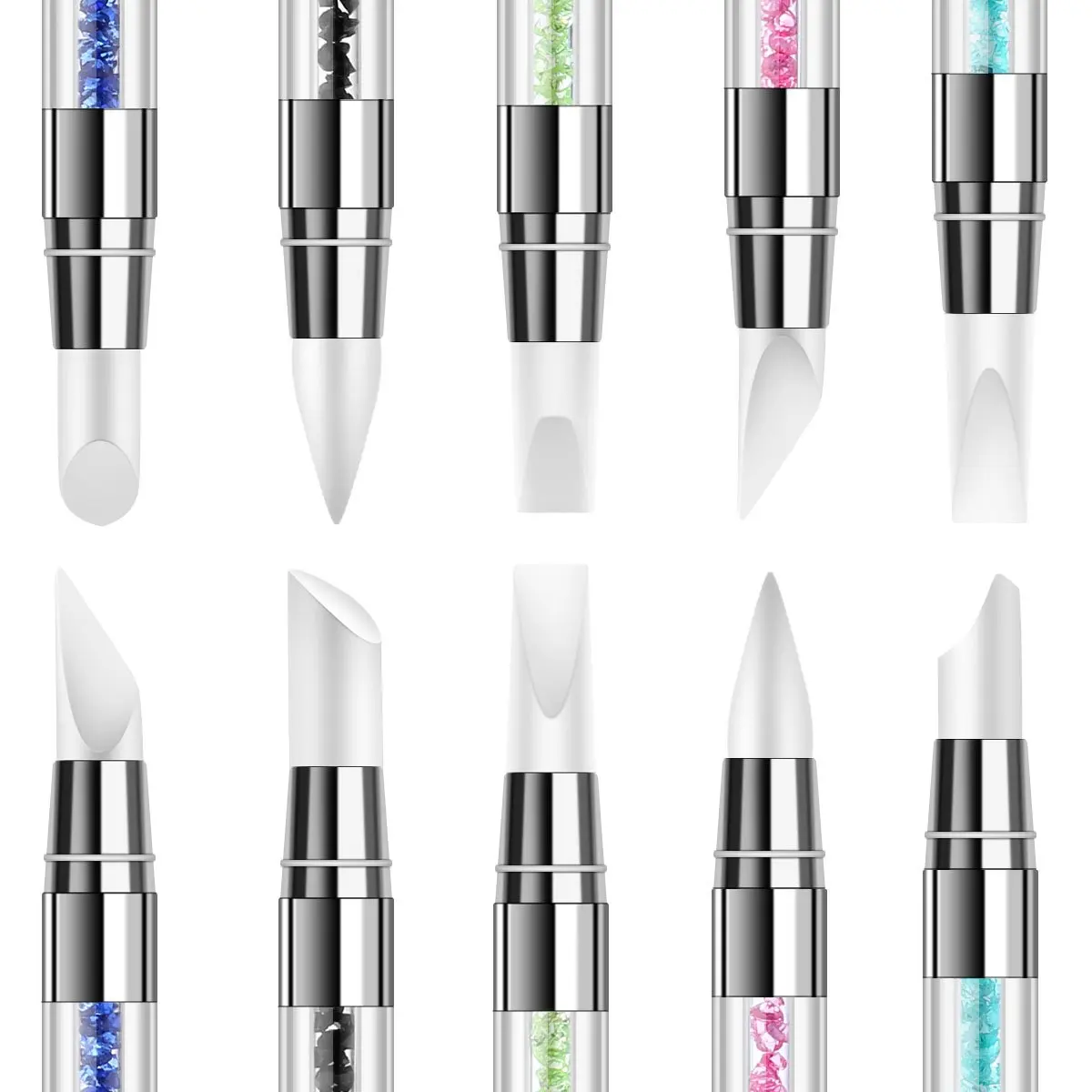 1/5 Pcs Silicone Nail Tools Dual Tipped Nail Art Sculpture Pen Rhinestone Nail Polish Carving Pen Rubber Tip Nail Brushes thumbnail 5