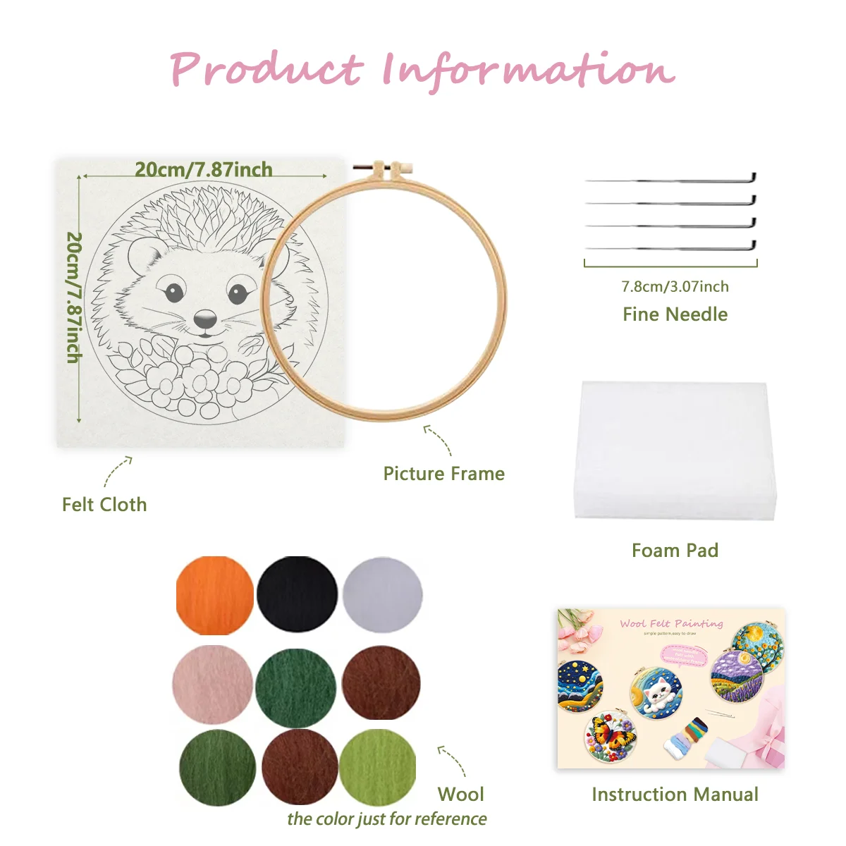 RUOPOTY Diy Needle Felting Kit For Beginners Suburban Landscape Pattern Needle Felt Painting Starter Kits Wool Craft Set With To thumbnail 4