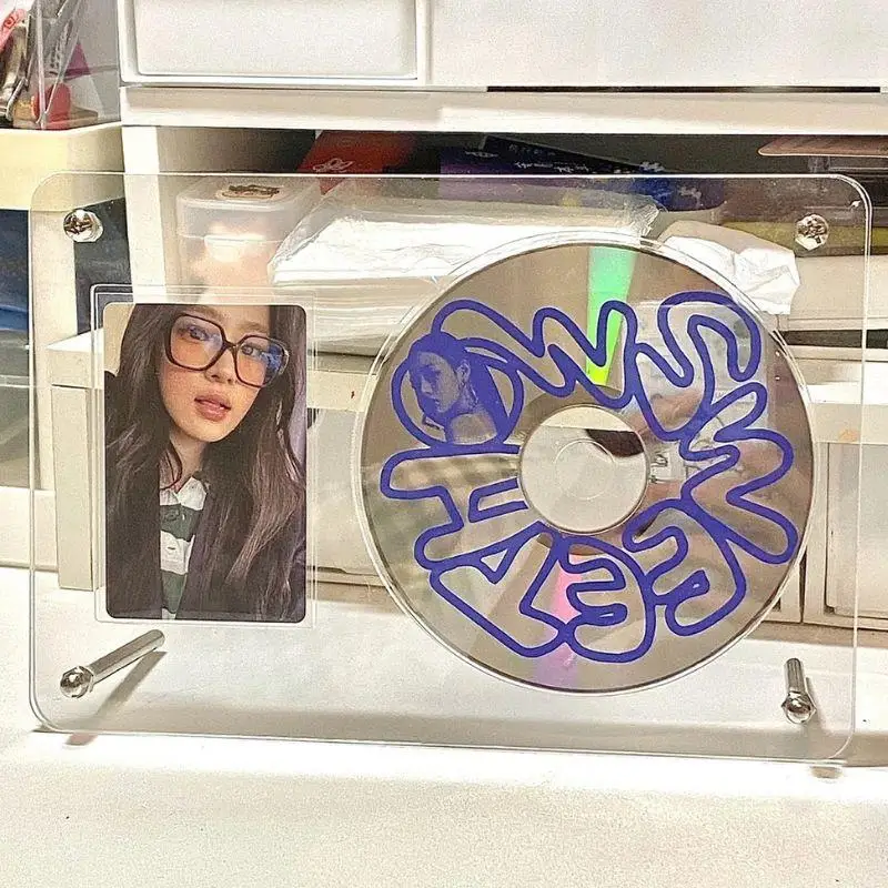 INS CD Picture Display Stand Frame Poster Holder Transparent Acrylic Photo Frame Idol Postcards Protector Album Desktop Decor thumbnail 2
