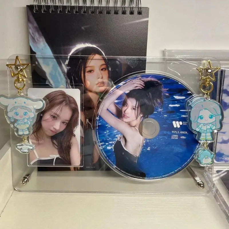 INS CD Picture Display Stand Frame Poster Holder Transparent Acrylic Photo Frame Idol Postcards Protector Album Desktop Decor thumbnail 6