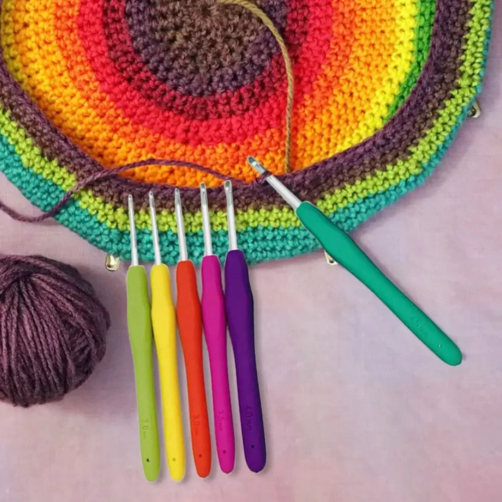 Crochet Hooks Set Yarn Knitting Needles with Case Colorful Crochet Hooks Kit Ergonomic Handle for Mom Grandma Gifts thumbnail 3