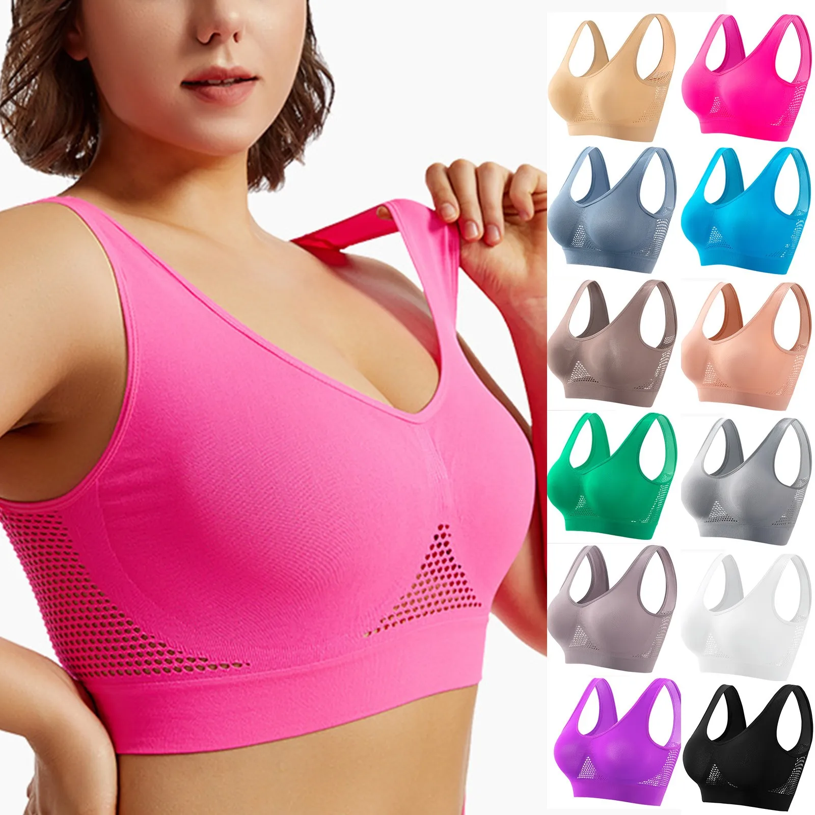 Beautiful Back Sports Bra Shockproof Running Fitness Anti-sagging Upper Collection Soft Support High-strength Women's Yoga Vest thumbnail 2