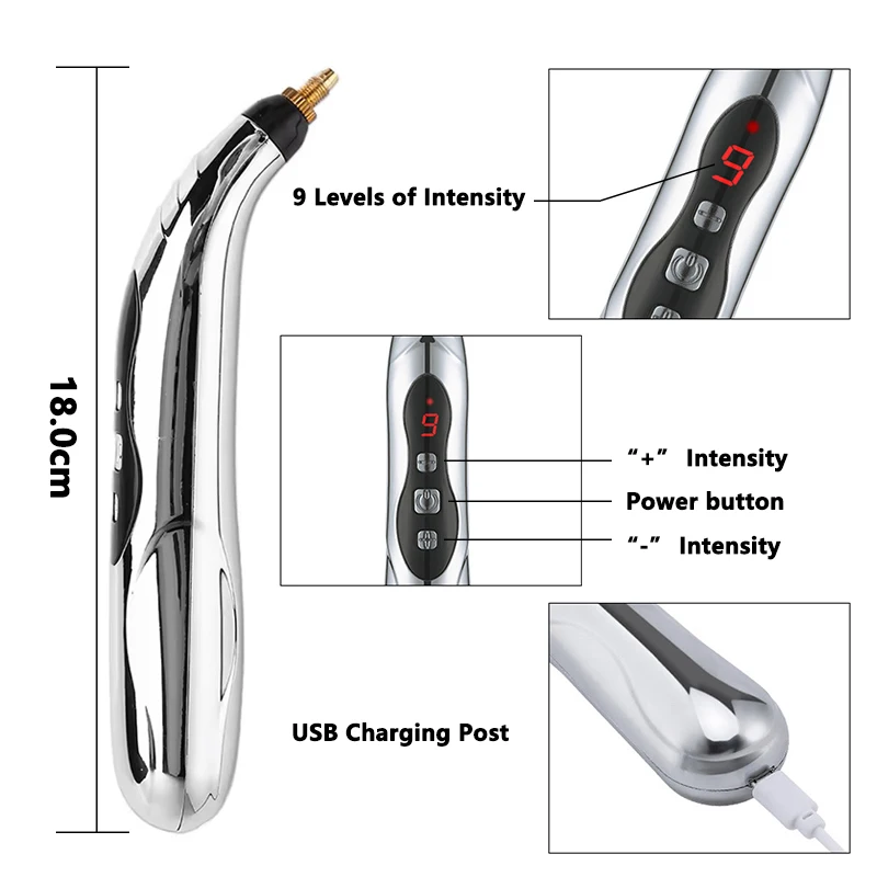 Meridian Energy Massage Pen Electric Pulse Therapy Muscle Deep Tissue Healing Acupuncture Pen Acup Pain Relief Health Care Tool thumbnail 6