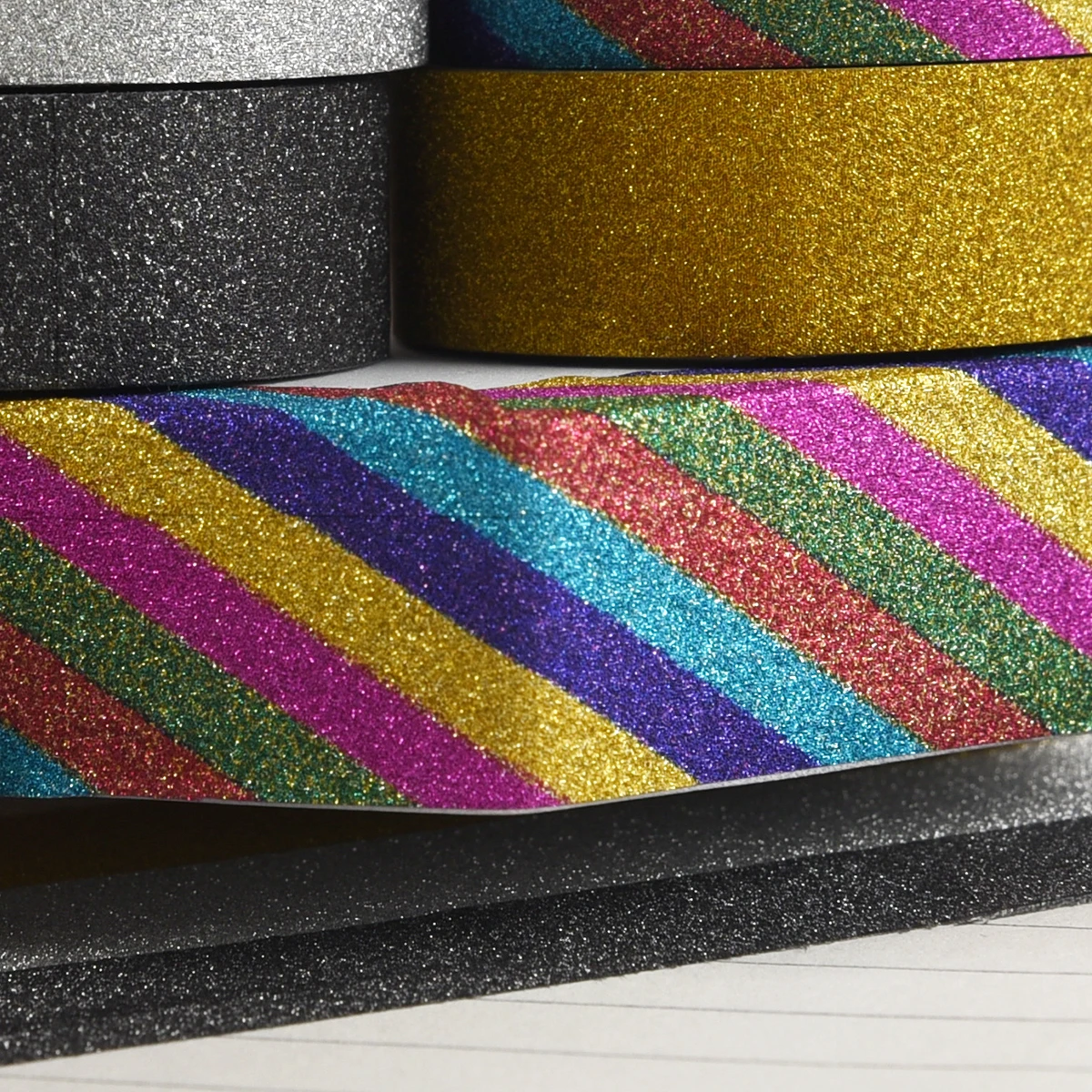 10Meter Hot Sales Glitter Washi Sticky Paper Masking Adhesive Tape Label Craft Decorative Diy thumbnail 6