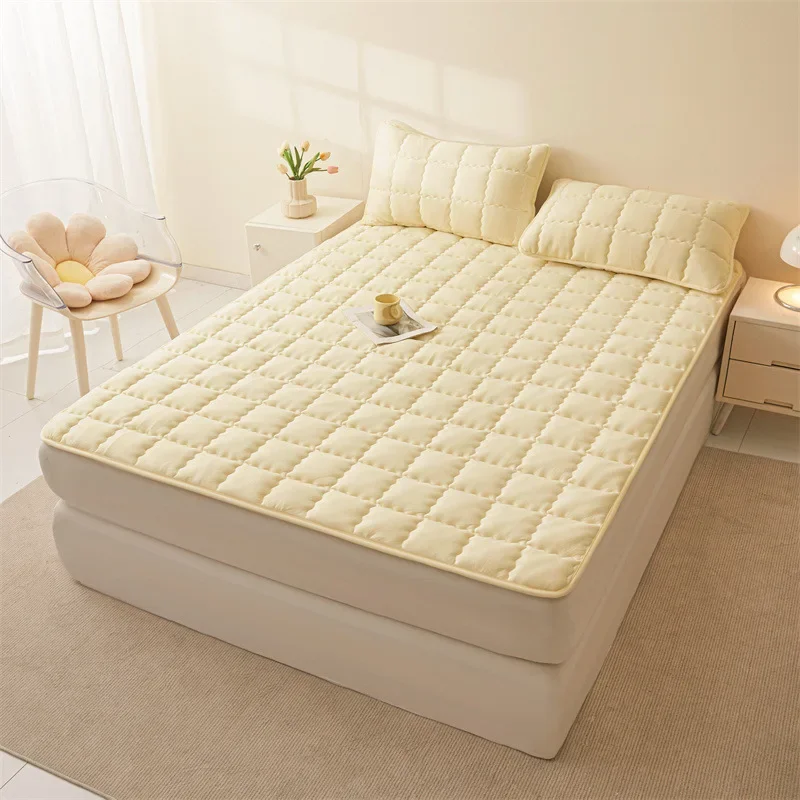 Class A skin-friendly abraded mattress, bed mattress padded mattress available in all seasons Solid color grid thumbnail 4