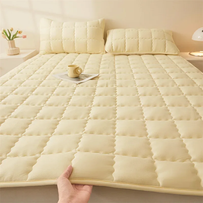 Class A skin-friendly abraded mattress, bed mattress padded mattress available in all seasons Solid color grid thumbnail 5