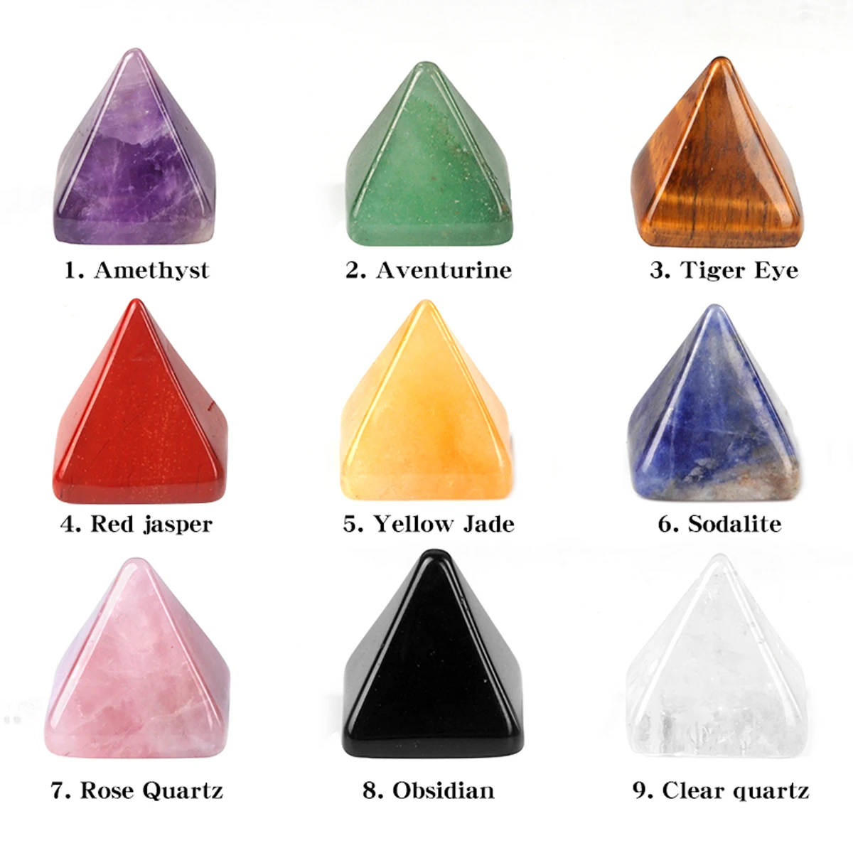 2pcs Natural Semi-Precious Stone White Crystal Pyramid Delicate Small Pendant Loose Bead Jewelry Make DIY Necklace Bracelet thumbnail 2