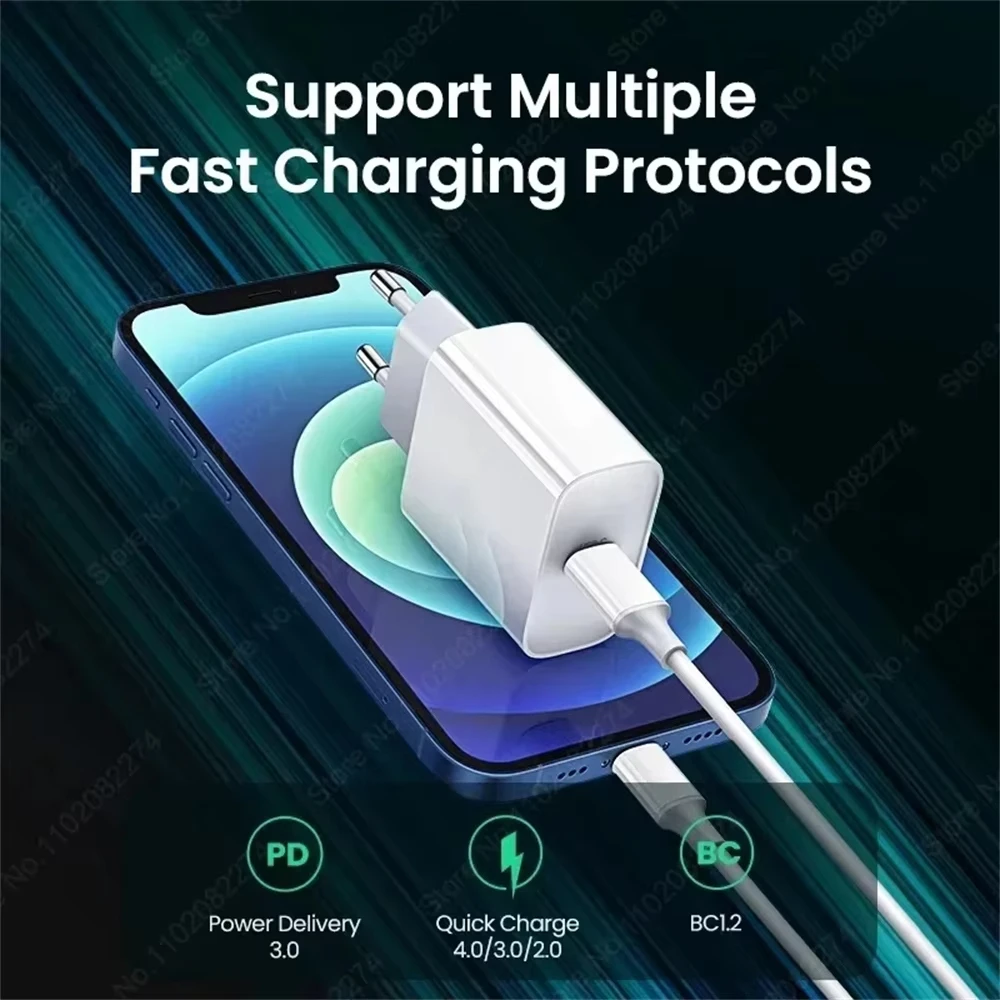 40W PD Fast Charging USB C Charger For iPhone 16 15 14 8 7 Plus 13 12 11 Pro XS Max XR XS X USB Type C Charger Cable Accessories thumbnail 2