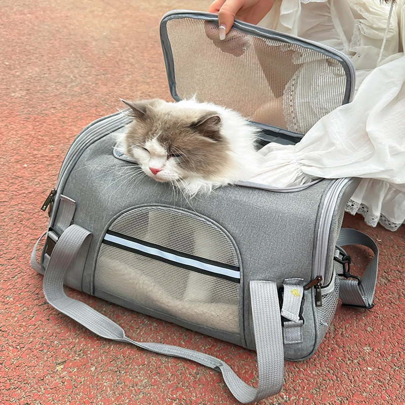 Cat Bags Portable Dog Carrier Bag Mesh Breathable Foldable Cats Carrier Bag Travel Breathable Transport Handbag Pet Travel Bags thumbnail 2