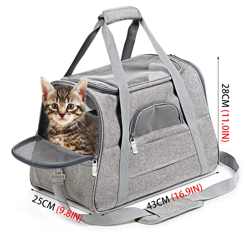 Cat Bags Portable Dog Carrier Bag Mesh Breathable Foldable Cats Carrier Bag Travel Breathable Transport Handbag Pet Travel Bags thumbnail 6