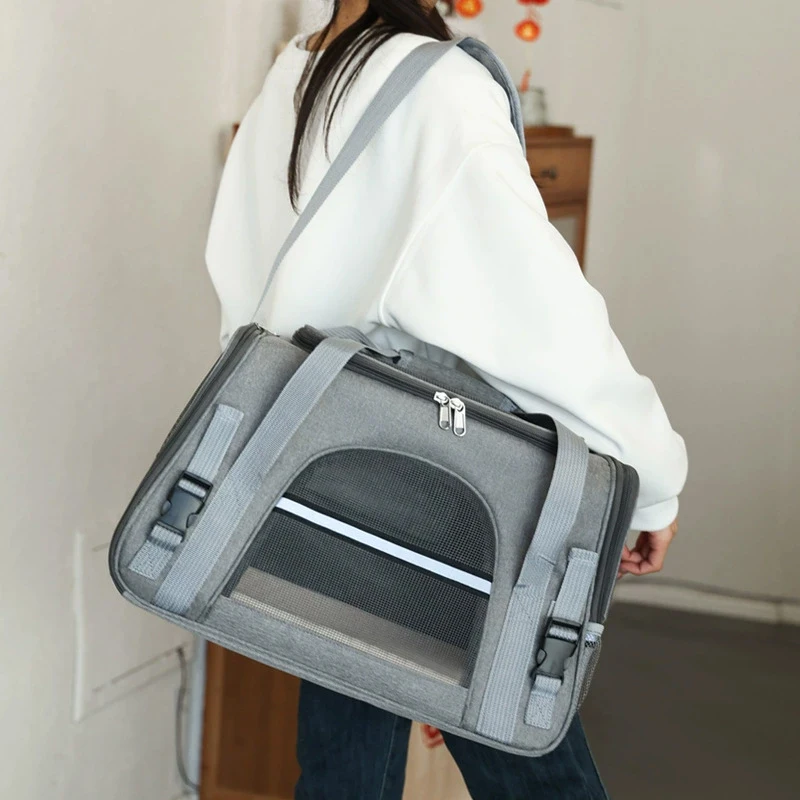 Cat Bags Portable Dog Carrier Bag Mesh Breathable Foldable Cats Carrier Bag Travel Breathable Transport Handbag Pet Travel Bags thumbnail 4