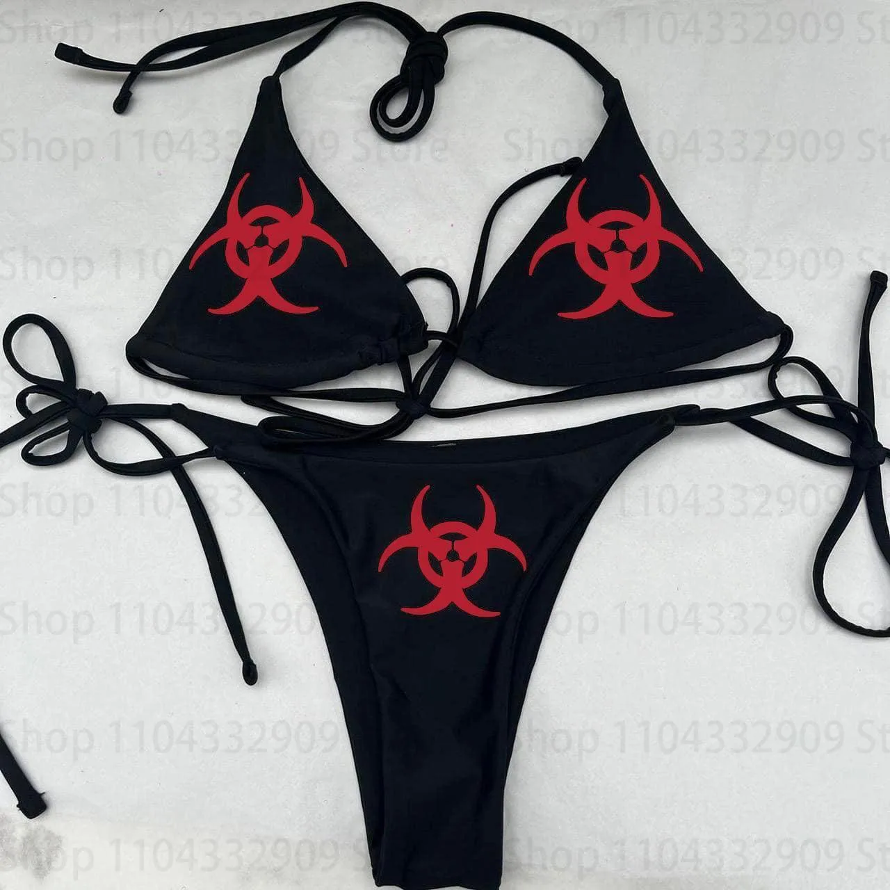 2000s Gothic Vintage bikini Y2k style Graphic Women Fairy Trash bikini Emo girls Punk bikini swimm Sexy Girls Bathing Suitit thumbnail 4
