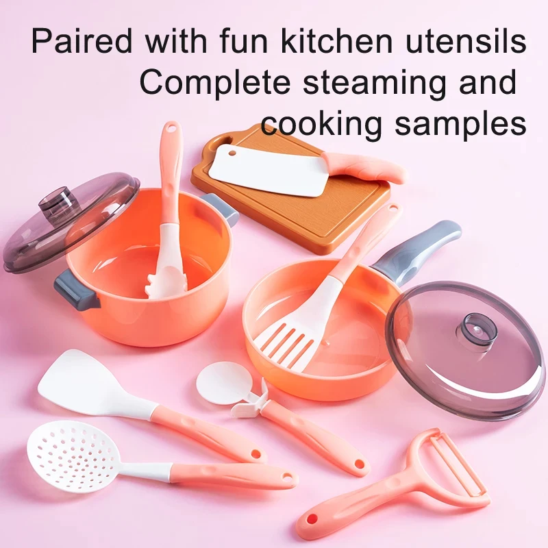 Cooking Toys Pink Kitchen Toy Set Girl Boy toys Cut Fruit Vegetable Pizza Pretend Play Simulation Early Education Toys For Kids thumbnail 3