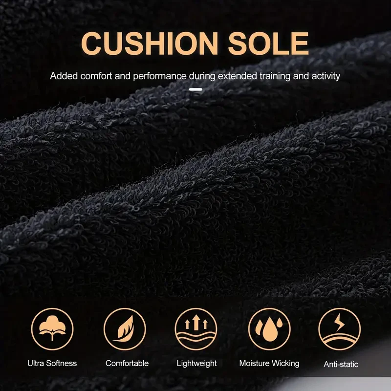 4 Pairs Men's Cotton Work Socks Cushioned Long Running Breathable Ankle Crew Socks  Casual Socks for Men Cycling socks thumbnail 6