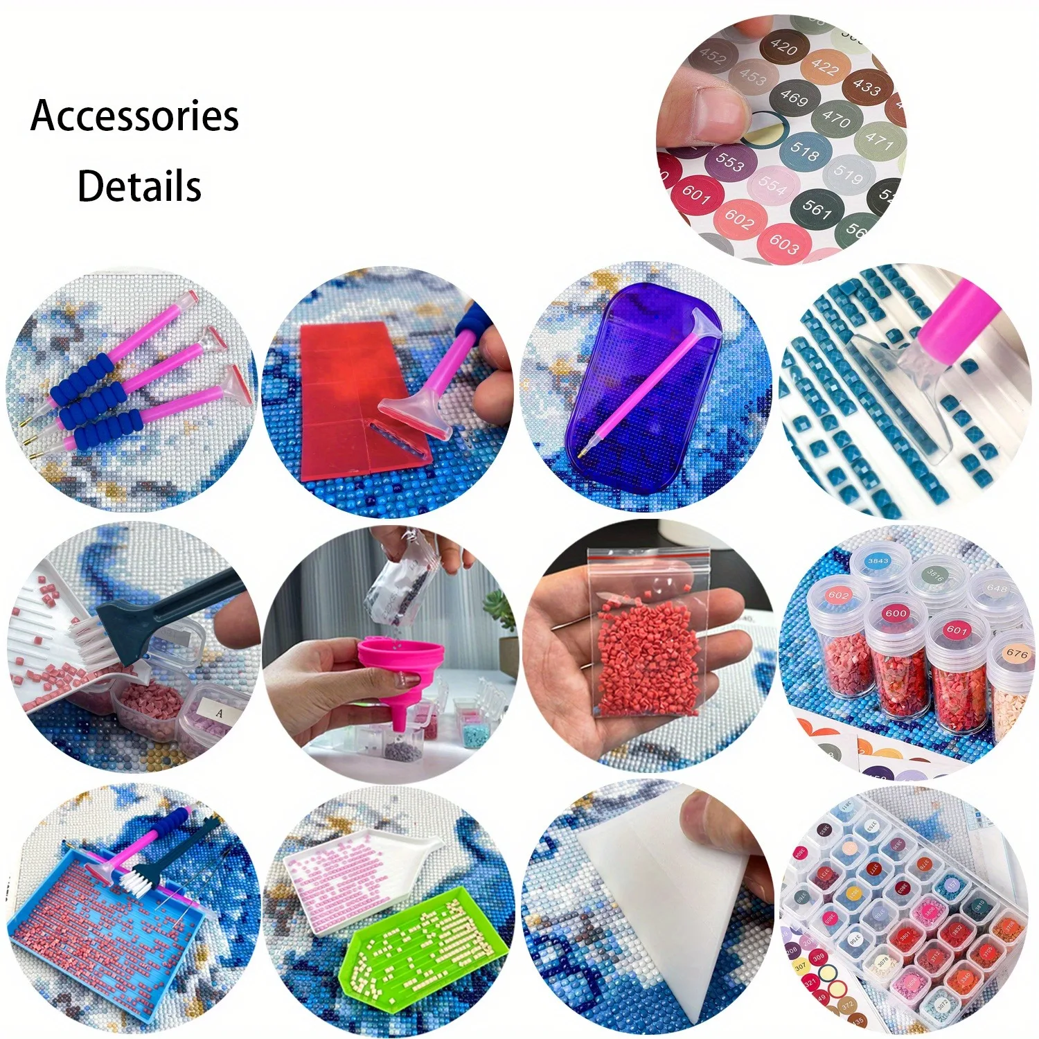 Diamond Painting Tool Set Storage Bag Tool Box Hand Luggage Tool Set 30 Tools thumbnail 5