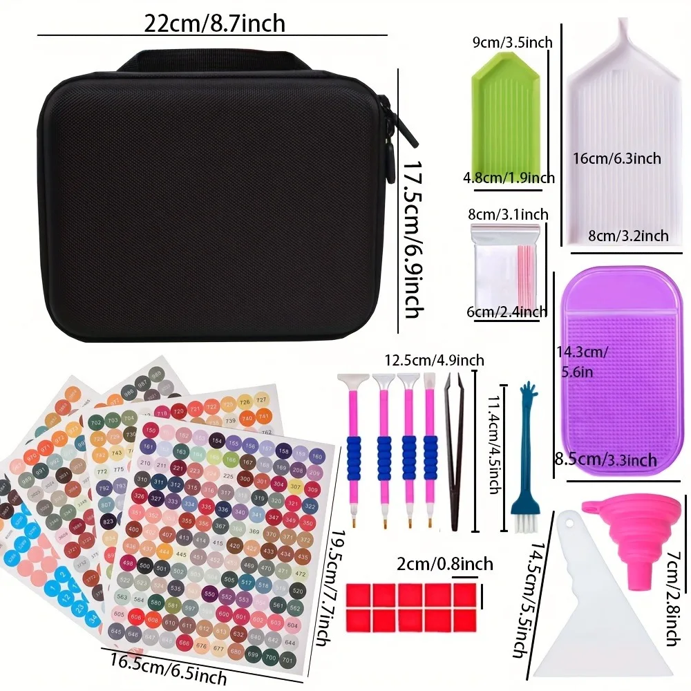 Diamond Painting Tool Set Storage Bag Tool Box Hand Luggage Tool Set 30 Tools thumbnail 3