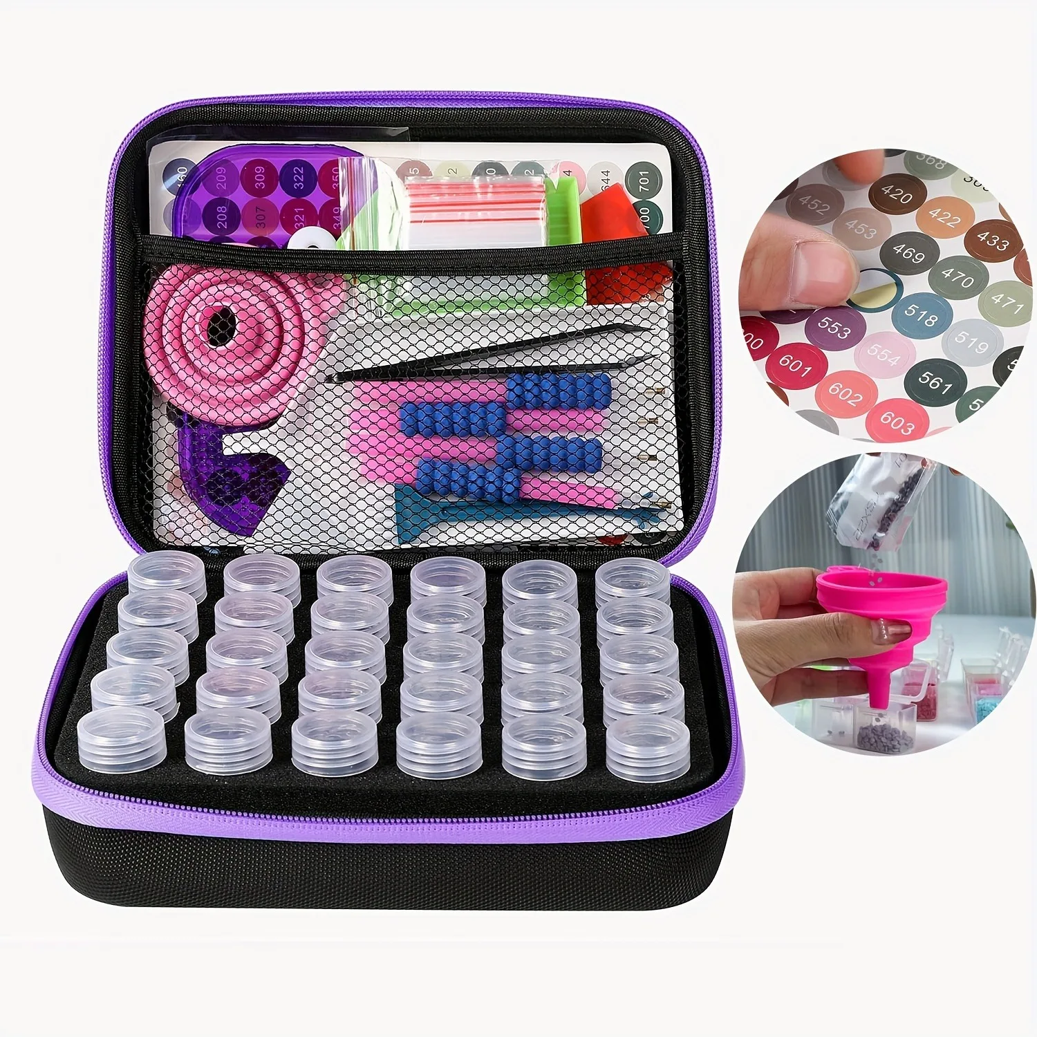 Diamond Painting Tool Set Storage Bag Tool Box Hand Luggage Tool Set 30 Tools thumbnail 2