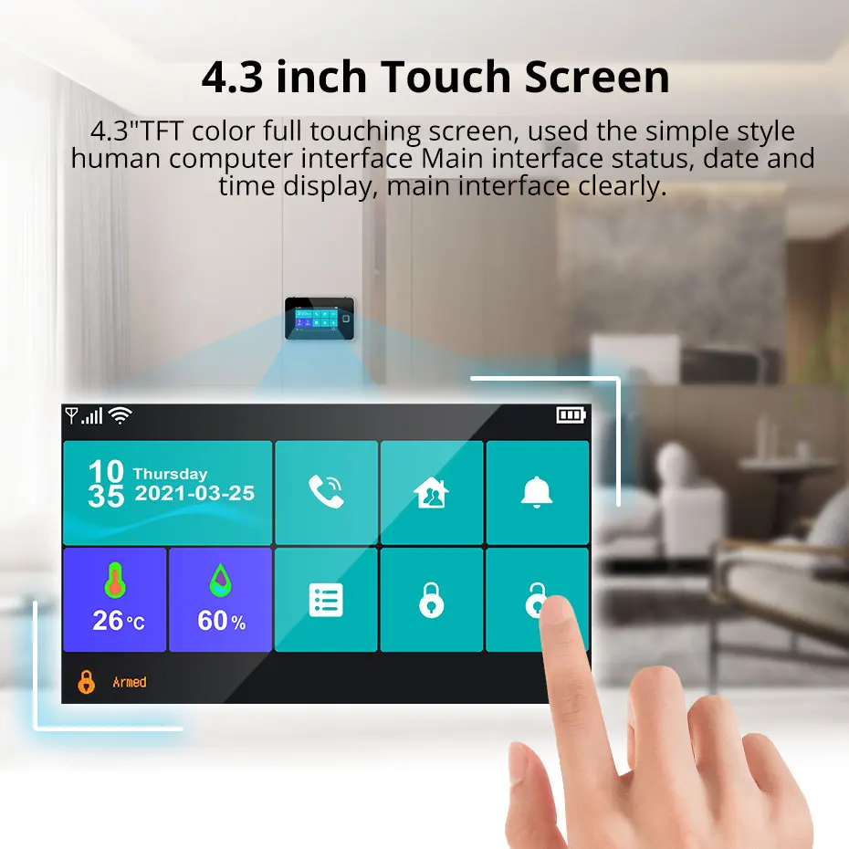 KERUI Tuya Alarm Panel DIY Your Alarm Kit Home Security Alarm System WIFI GSM Temperature and Humidity Motion Sensors G60B Model thumbnail 4