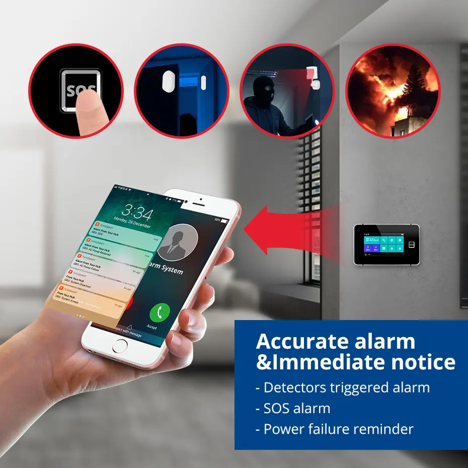 KERUI Tuya Alarm Panel DIY Your Alarm Kit Home Security Alarm System WIFI GSM Temperature and Humidity Motion Sensors G60B Model thumbnail 5