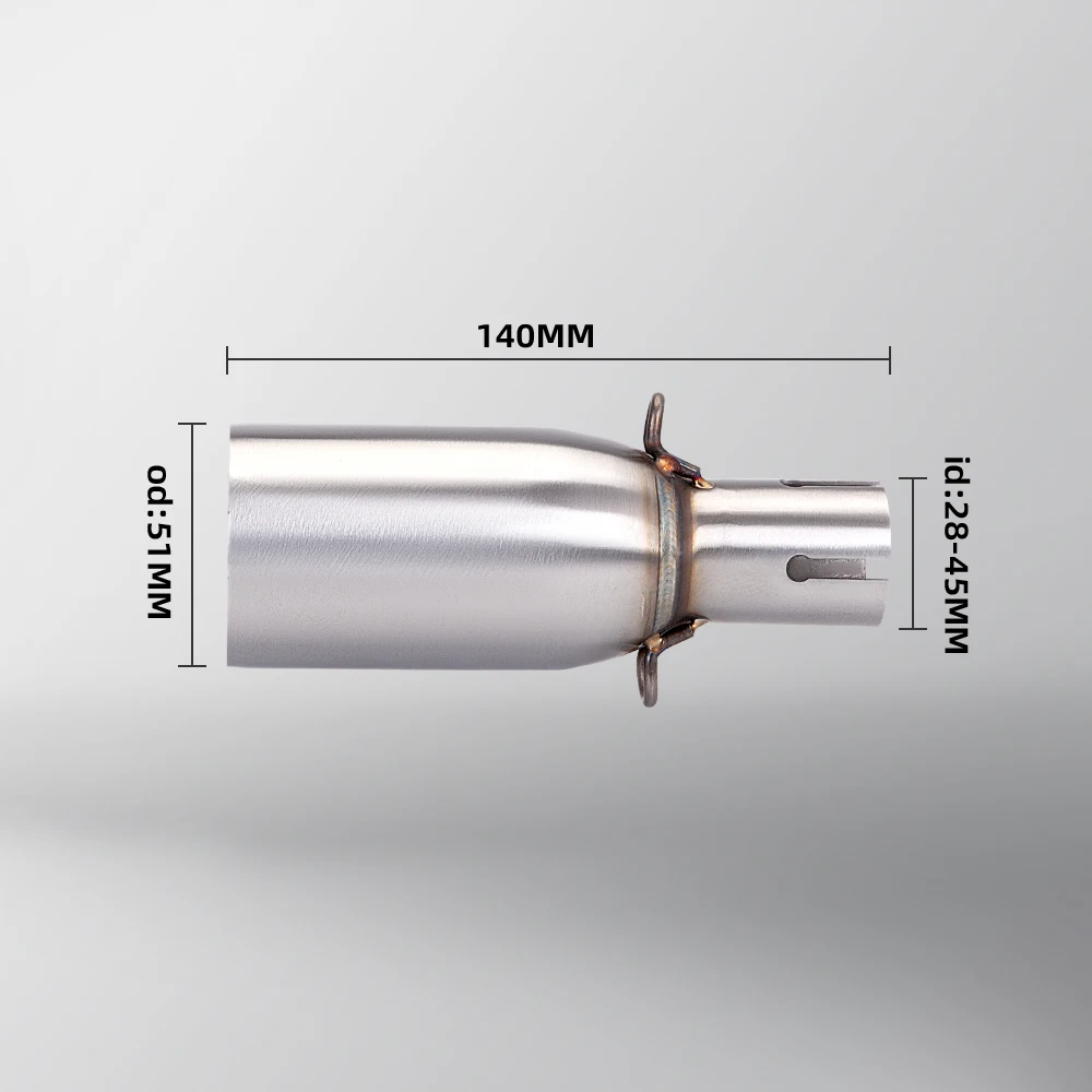 Motorcycle intermediate connecting pipe, improved muffler, universal diameter of 51 mm, various diameter sizes. thumbnail 4