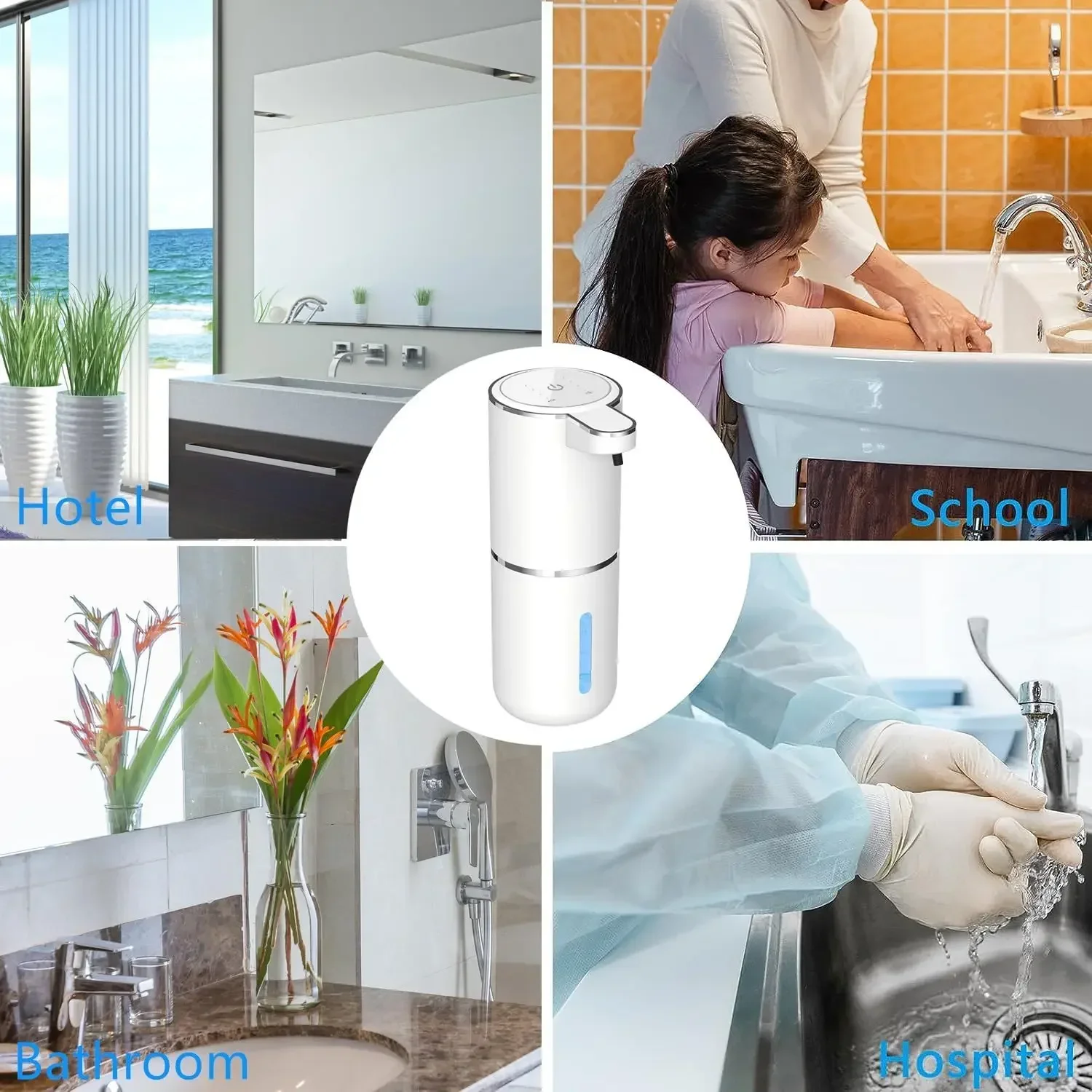 Automatic Liquid/Foma Soap Dispenser, Touchless Electric Dispenser, USB Rechargeable with Infrared Sensor for Bathroom,Kitchen thumbnail 6