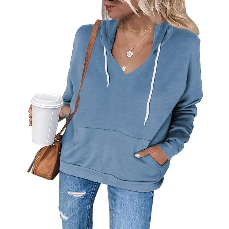 Women's Long Sleeve Hoodie Jacket Rope Pulling Autumn Winter Fashionable Casual Comfortable Size plus Clothing from China thumbnail 2