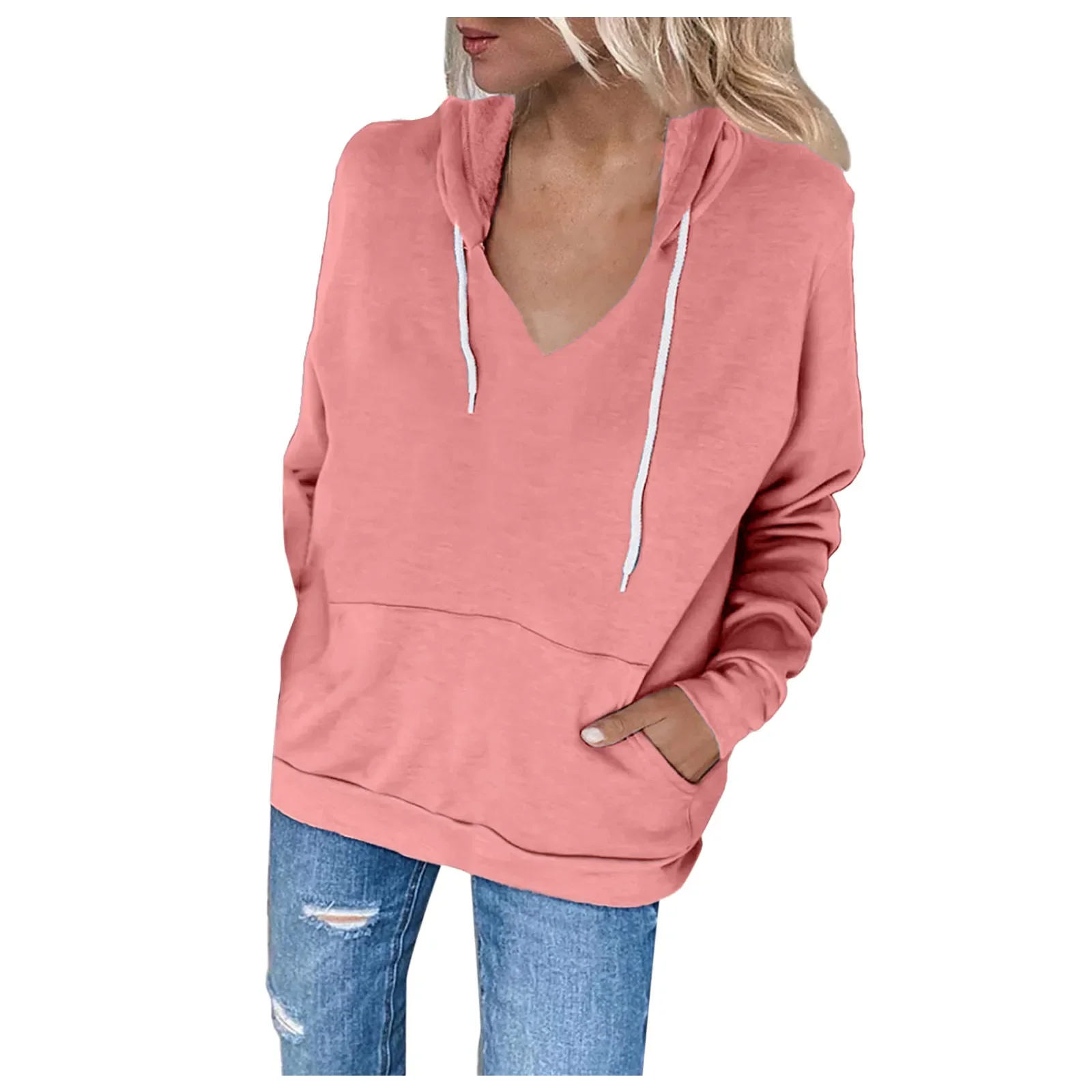 Women's Long Sleeve Hoodie Jacket Rope Pulling Autumn Winter Fashionable Casual Comfortable Size plus Clothing from China thumbnail 4