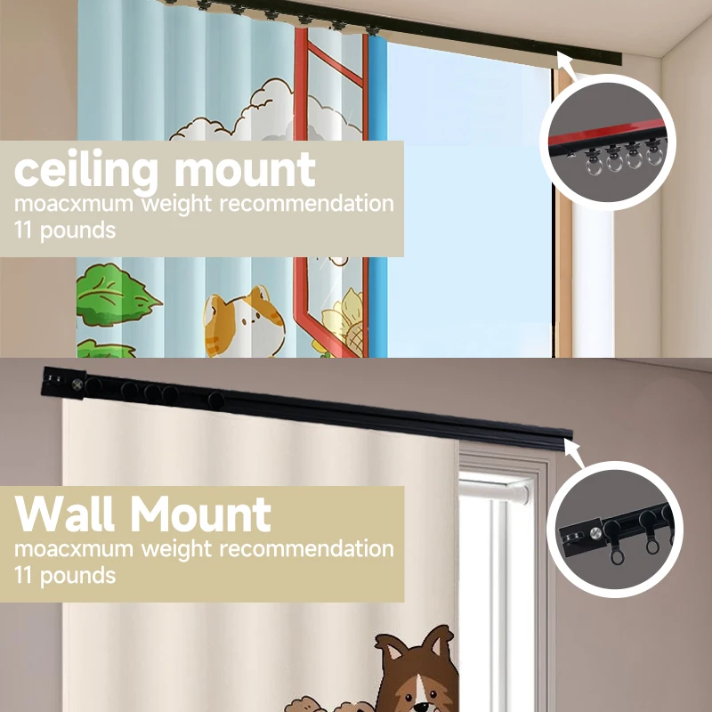 Self-Adhesive Curtain Track Kit No Drilling For Smooth Ceiling Or Wall Curtain Rod For Home Bedroom Shower Closet And RV thumbnail 6