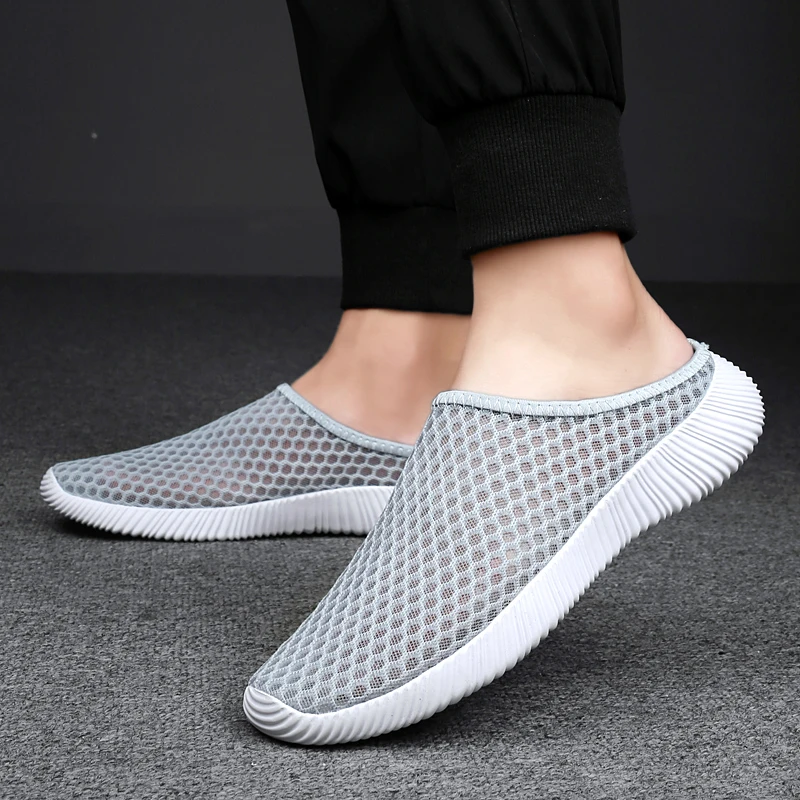 Summer Women's Shoes Half Slippers Slides Mesh Shoes Unisex Women Indoor Outdoor Fashion Lightweight Breathable Tennis thumbnail 4