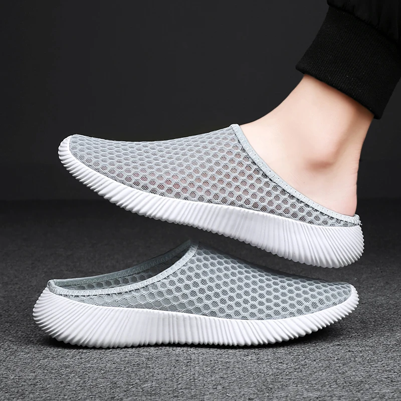 Summer Women's Shoes Half Slippers Slides Mesh Shoes Unisex Women Indoor Outdoor Fashion Lightweight Breathable Tennis thumbnail 3