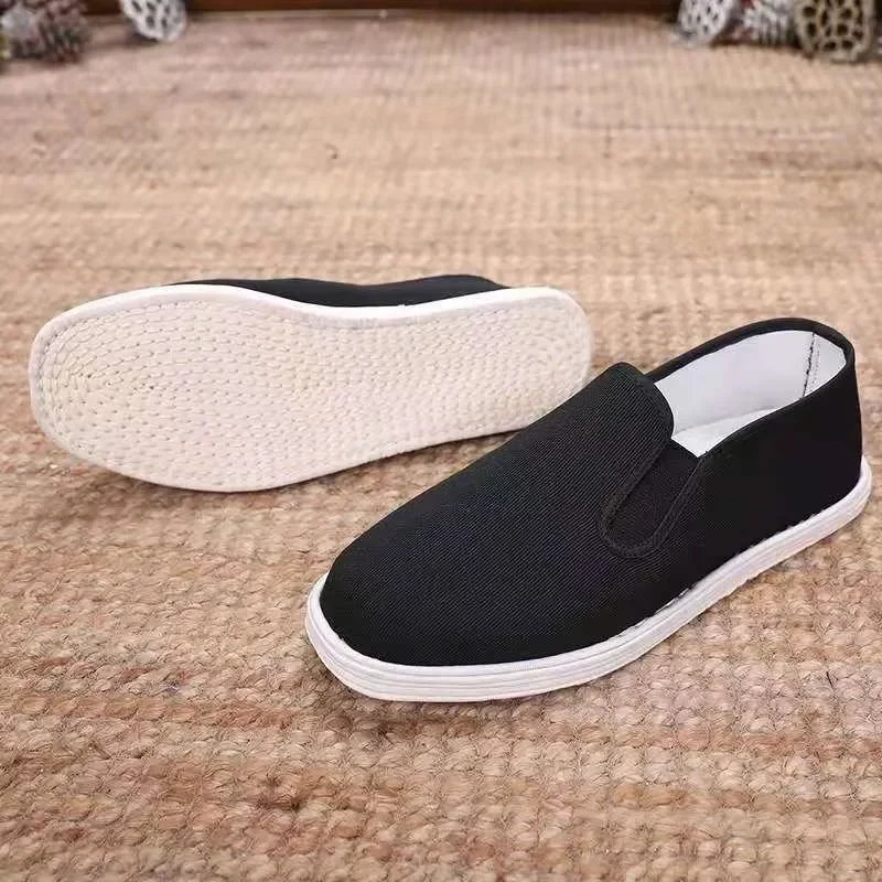 Men's Traditional Chinese Kung Fu Tai Chi Cotton Sole Canvas Shoes Black Martial Art Cloth Shoes Sport Sneaker thumbnail 5