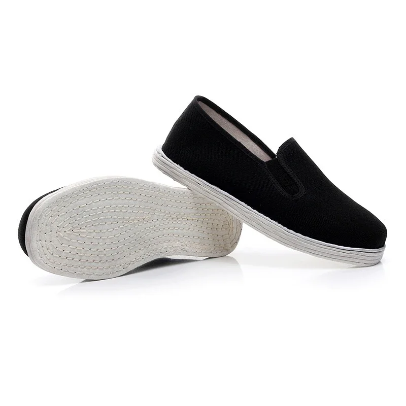Men's Traditional Chinese Kung Fu Tai Chi Cotton Sole Canvas Shoes Black Martial Art Cloth Shoes Sport Sneaker thumbnail 6