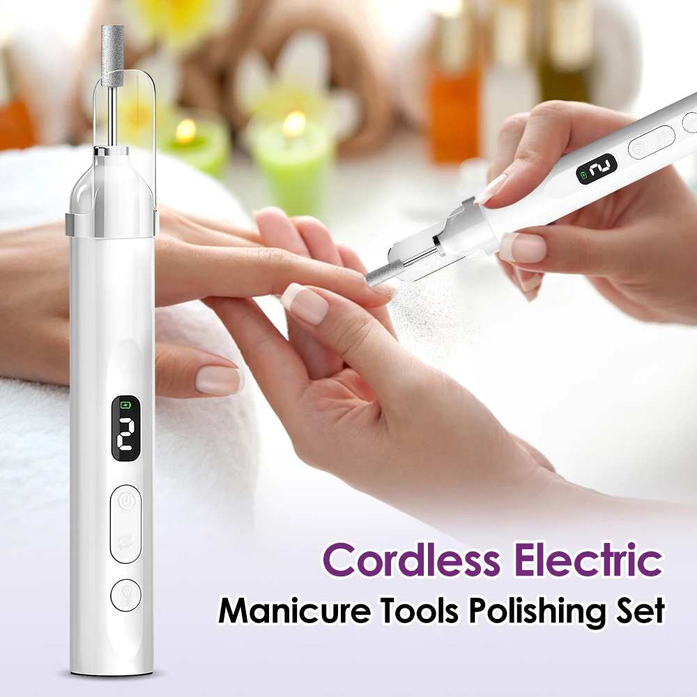 Electric Nail Polisher Drill with UV Lamp LED Lighted Nails Grinding Polishing Dead Skin Removal Manicure Pedicure Set for Epoxy thumbnail 4