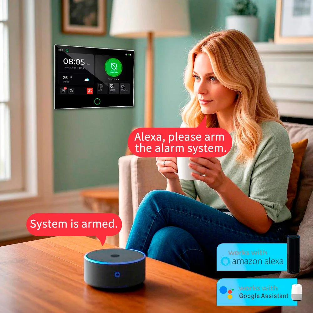 KERUI 4G/WiFi GSM Home Alarm with 7-inch IPS Large Touch Screen Panel Works with Tuya Wireless Security Alarm System Burglar thumbnail 3