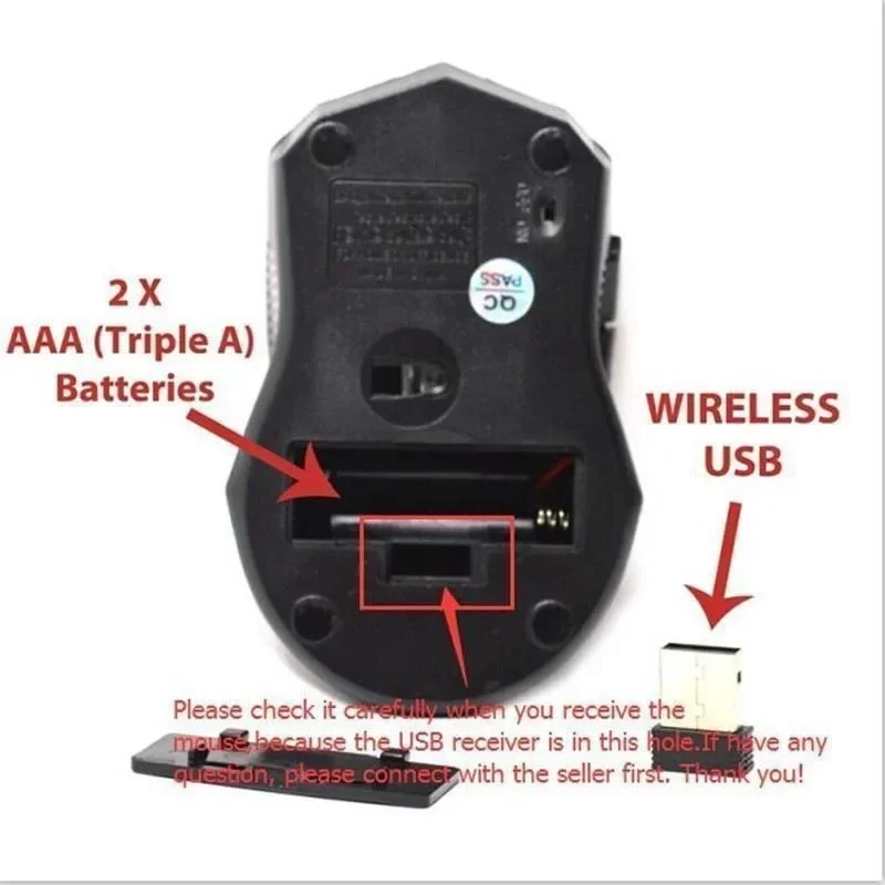2.4Ghz 1200DPI Wireless Mouse Adjustable Optical Gaming Mouse Wireless Home Office Game Mice for PC Computer Laptop thumbnail 6