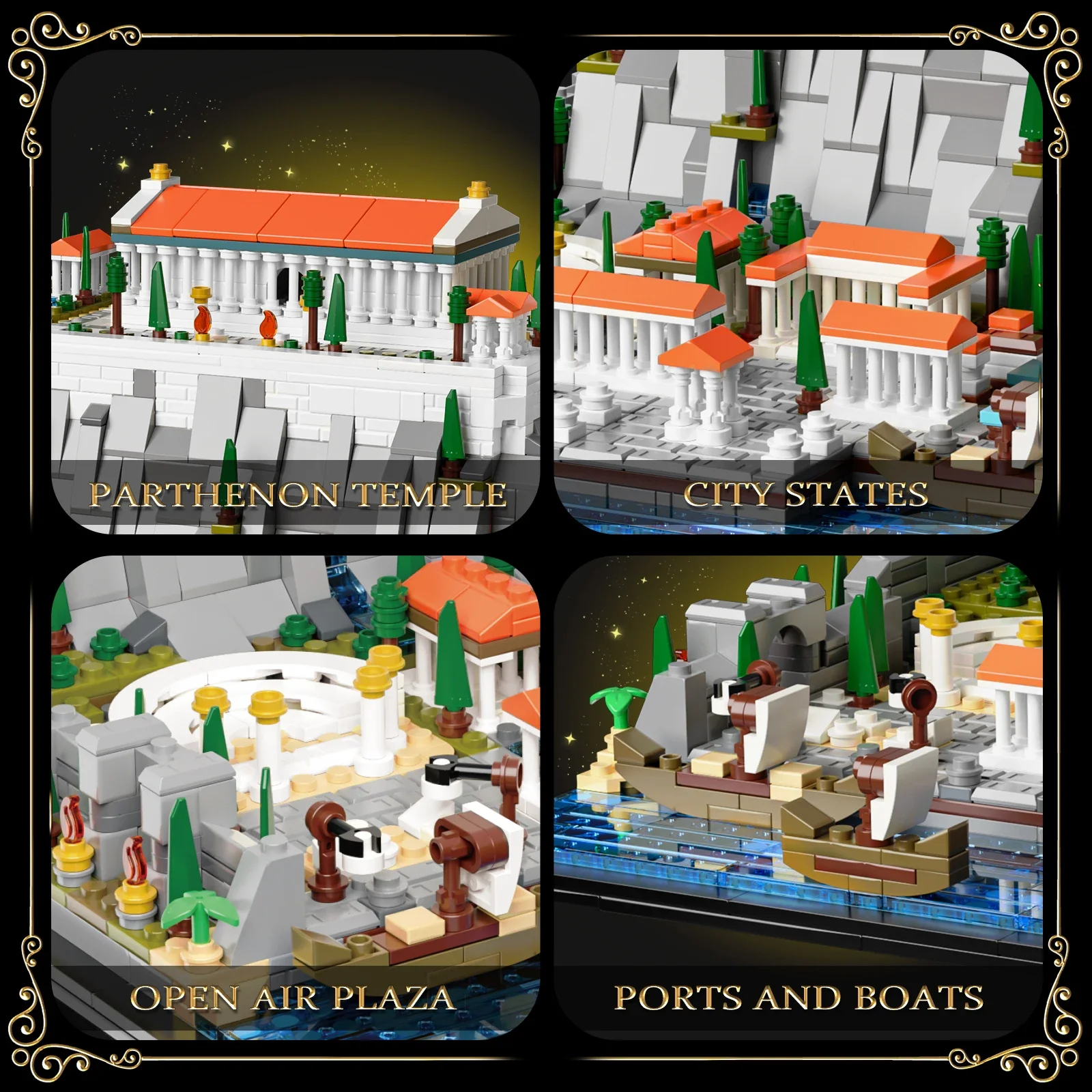 New Acropolis of Athens City Mini Buildings Blocks Brick Puzzle Display Educational Model Toy for Kids Christmas Gift 1752PCS thumbnail 5