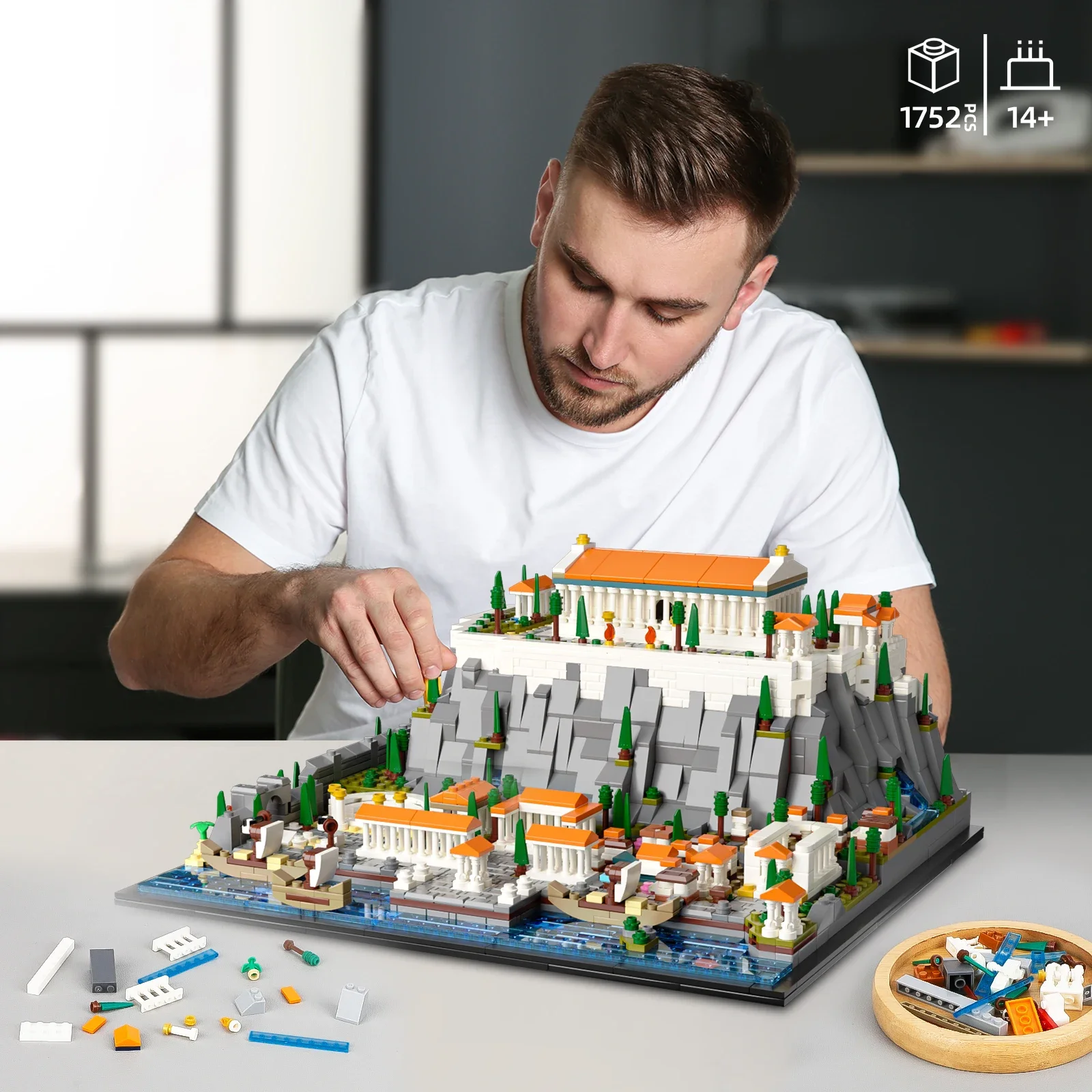 New Acropolis of Athens City Mini Buildings Blocks Brick Puzzle Display Educational Model Toy for Kids Christmas Gift 1752PCS thumbnail 3