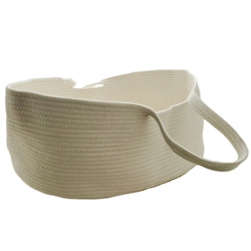 Ins Newborn Hand Basket Cotton Rope Woven Crib Baby Cradle Portable Outdoor Sleeping Infant Accessories Photography Props Gifts thumbnail 6
