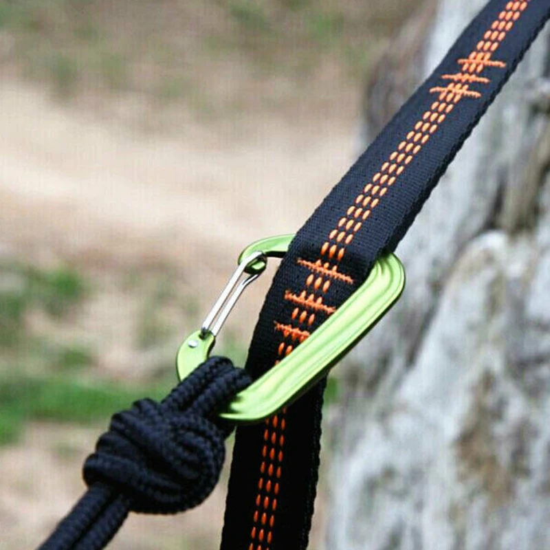 2/4Pcs High Bearing Capacity Hammock Straps 600lbs Breaking Strength Polyester Hammock Belt Rope 5 Ring Correias De Poliéster thumbnail 5