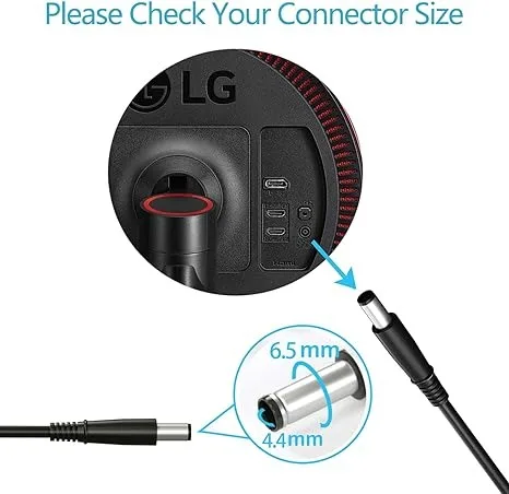 LZUMWS 65W Charger for LG Monitor 19V 3.42A 6.5x4.4mm Adapter for LG 19" 20" 22" 23" 24" 23" 27" 32" 34" LED LCD HD for Samsung thumbnail 5
