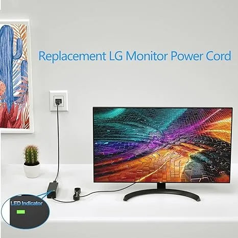LZUMWS 65W Charger for LG Monitor 19V 3.42A 6.5x4.4mm Adapter for LG 19" 20" 22" 23" 24" 23" 27" 32" 34" LED LCD HD for Samsung thumbnail 6