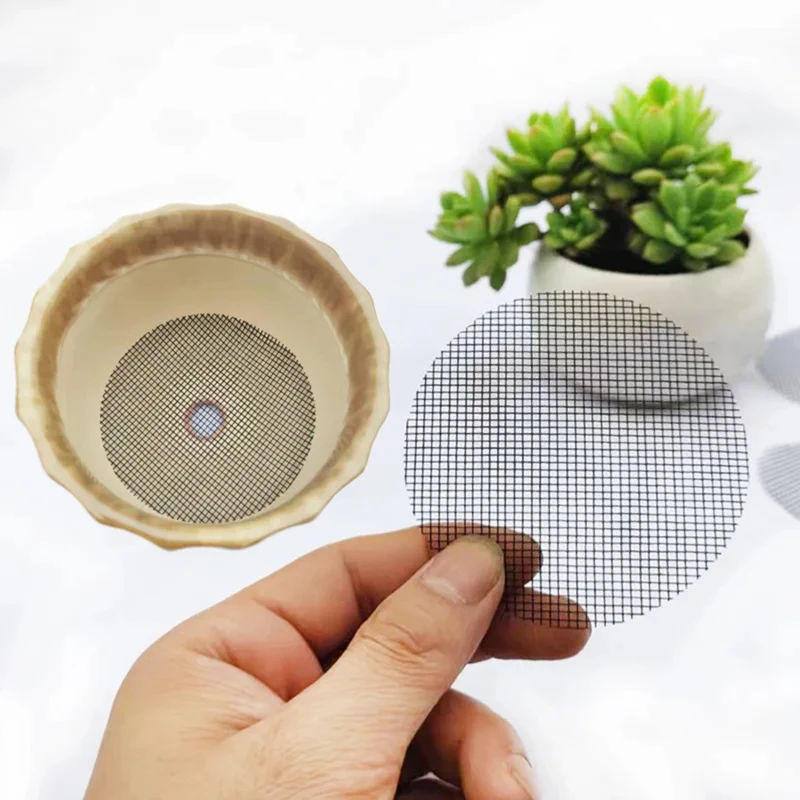 Pot Hole Mesh Pad Mat Grid Round Drainage Hole Screen for Pot Bottom Prevent Soil Loss Anti Bonsai Flower Plant Gardening Tools thumbnail 4